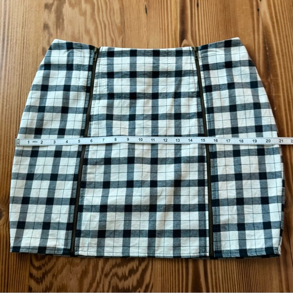 LF Furst Of A Kind Upcycled Plaid Double Zip Flannel Skirt - Picture 7 of 8